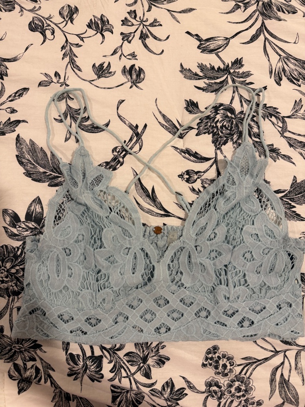 Free People Lace Bralette in Dusty Blue-Green
